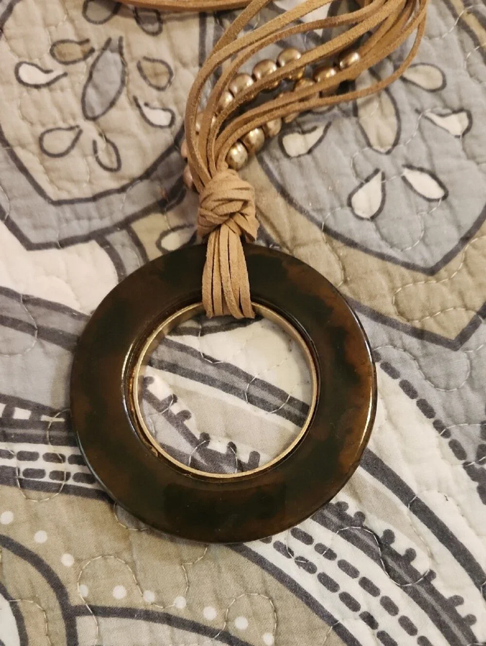 Boutique Tortoise Look Pendant Necklace